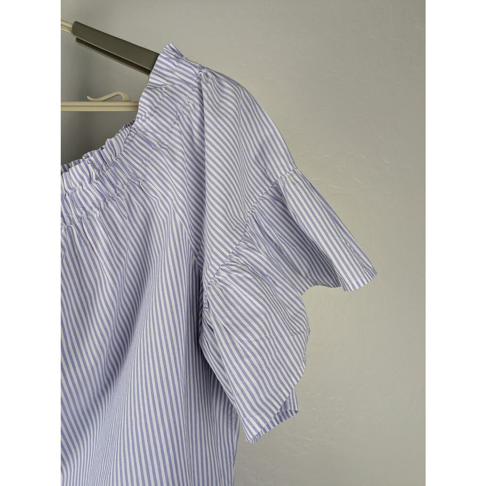 Kate Spade Broome Street Blue and White Stripe Off The Shoulder Top - Picture 6 of 8